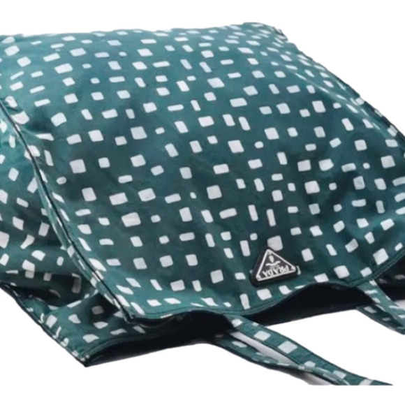 PRADA Emerald Green Large Nylon Tote Shoulder Bag Purse - Picture 8 of 15